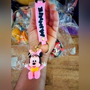 Pink baby Minnie keychains, ready for birthday gifts